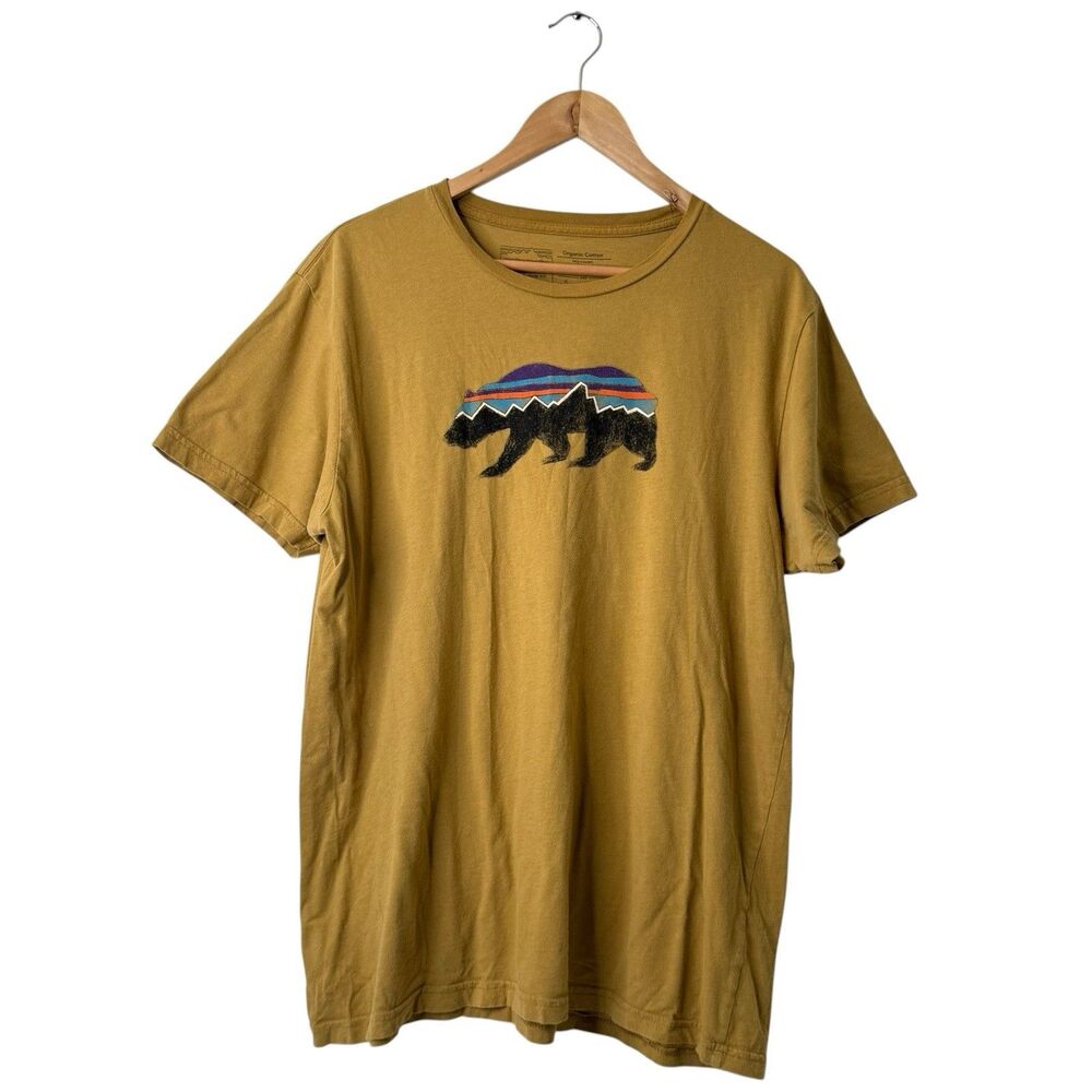 Patagonia Mens Fitz Roy Bear Organic Cotton T-Shirt XL Slim Fit USA Made Outdoor